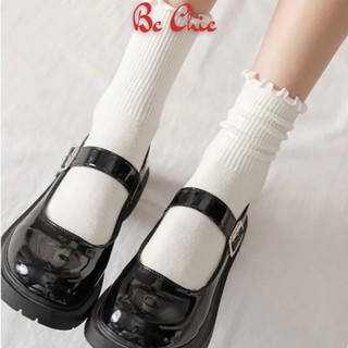 Tất Vớ VECYLA Cotton Cổ Cao Thoáng Khí T 802, Màu Trơn Đơn Giản Dễ Thương Cổ Bèo Cho Nữ