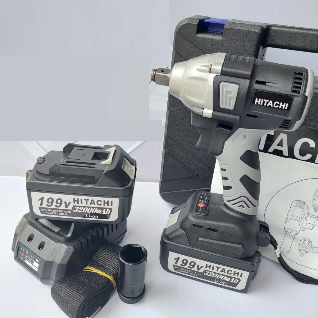 Máy Siết Bulong Hitachi 199v tặng kèm bộ phụ kiện 3 trong 1