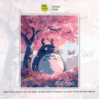 TỔNG HỢP - Tranh tô màu theo số, tranh số hóa GHIBLI, TOTORO, đã căng khung 40x50cm