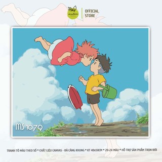 TỔNG HỢP - Tranh tô màu theo số, tranh số hóa GHIBLI, TOTORO, đã căng khung 40x50cm