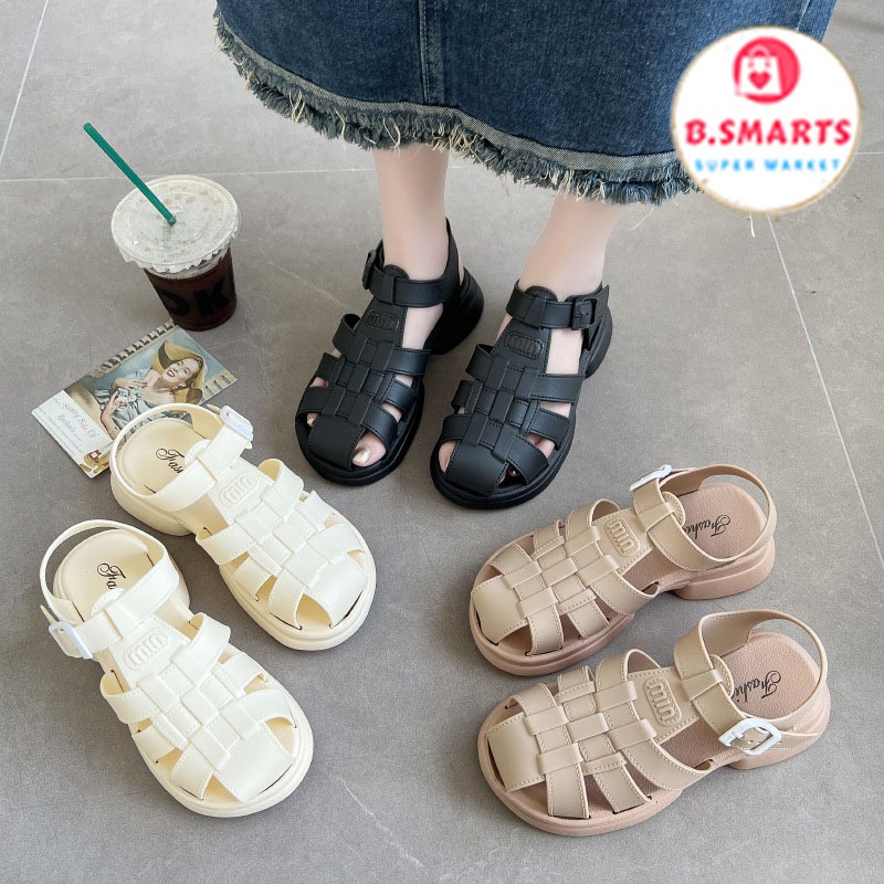 Giày sandal quai hậu nữ kiểu dáng rọ đế bằng thời trang, Giày rọ chiến ...