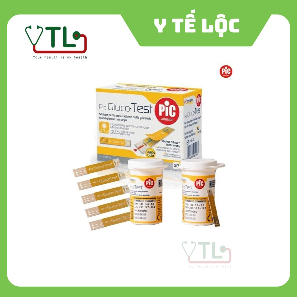 Que thử đường huyết Pic Gluco Test 50 que