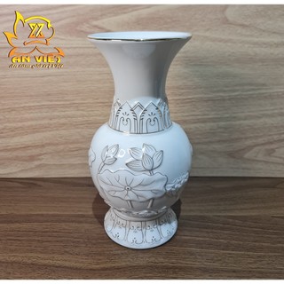 Bộ Thờ Cúng Gốm Sứ Bạch Ngọc Sen Trắng DTC2404 - Hoa Sen
