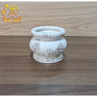 Bộ Thờ Cúng Gốm Sứ Bạch Ngọc Sen Trắng DTC2404 - Hoa Sen
