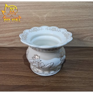 Bộ Thờ Cúng Gốm Sứ Bạch Ngọc Sen Trắng DTC2404 - Hoa Sen