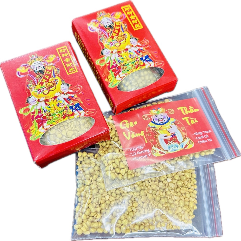 [TRỢ GIÁ] Gạo Vàng Thần Tài , Thờ Cúng Ban Thần Tài - có loại Hộp Và Loại Túi
