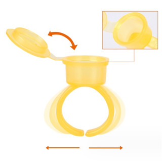 -1 túi có 50 chum nhẫn có nắp đậy bằng nhựa cứng hạn chế bị đổ mực xăm, rất tiện lợi