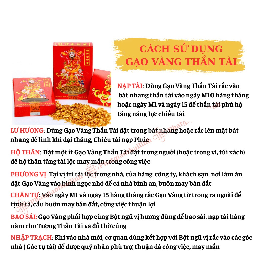 [TRỢ GIÁ] Gạo Vàng Thần Tài , Thờ Cúng Ban Thần Tài - có loại Hộp Và Loại Túi