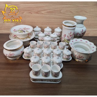 Bộ Thờ Cúng Gốm Sứ Trắng Hoa Sen - DTC2405 - Hoa Sen