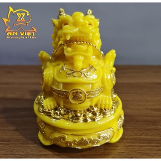 Cóc Ngậm Tiền Thiềm Thừ - Tỳ Hưu Phong Thủy Đá - Cao 15cm - Màu Vàng - CTH2413