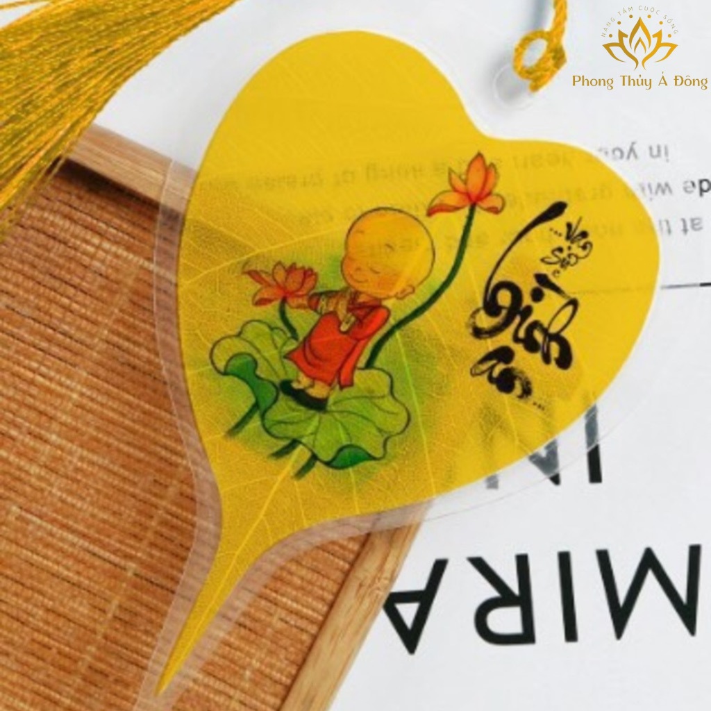 🌸Hàng Chất🌸 Lá bồ đề tâm phật may mắn bình an , đã ép plastic