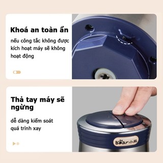 Máy xay thịt Bear QSJ-C04Q1 công suất 400W mạnh mẽ, 2 cối INOX riêng biệt, 2 bộ dao, xay rau củ quả, xay thịt cá