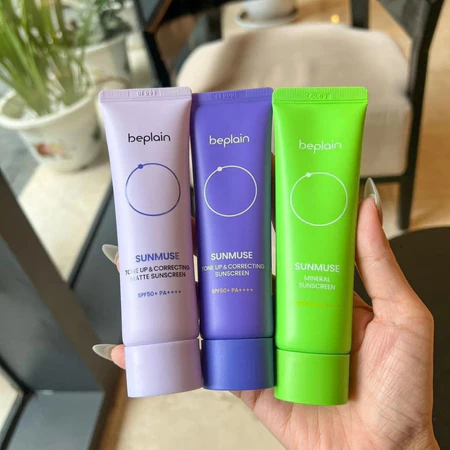 Kem chống nắng Beplain Sunmuse Tím SPF 50+ PA++++ Nâng Tone & Hiệu chỉnh da 50ml
