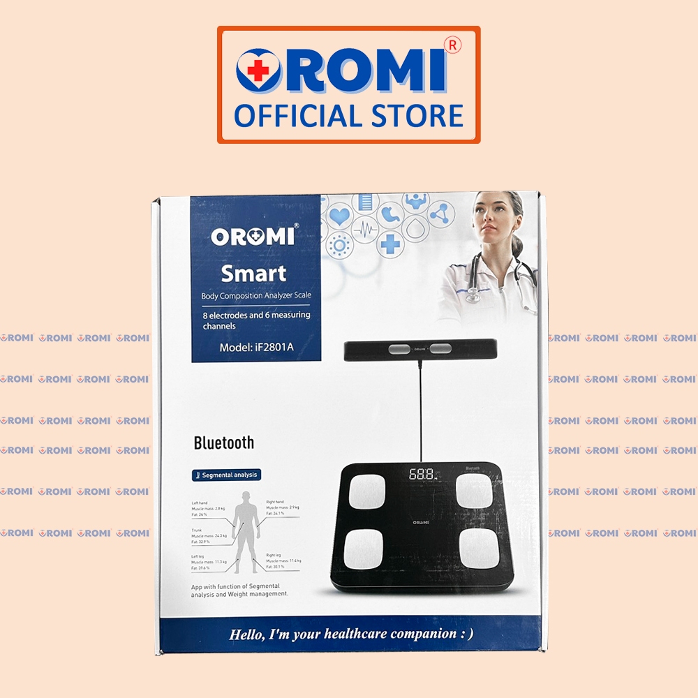 Cân sức khỏe điện tử thông minh OROMI iF2801A - Có chỉ số Inbody kết nối qua app (tặng kèm pin)