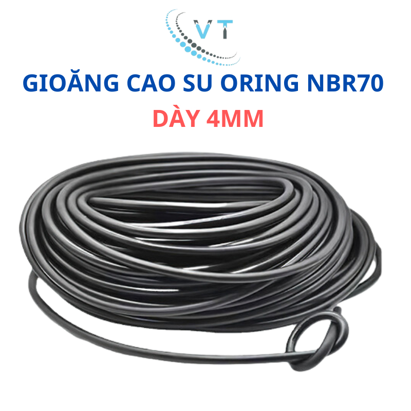 Gioăng cao su NBR70 dày 4mm, đường kính ngoài 12mm - 30mm. Oring NBR