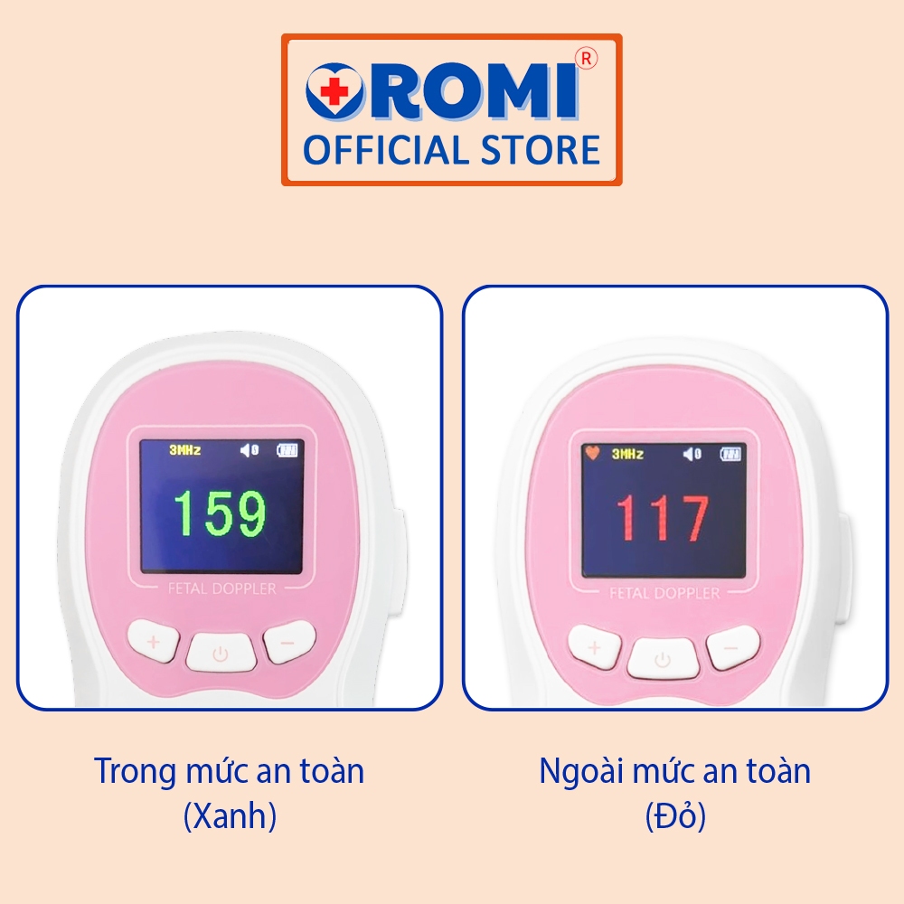 Máy đo tim thai tại nhà cao cấp Oromi CONTEC10CL - Máy nghe tim thai bỏ túi pin sạc