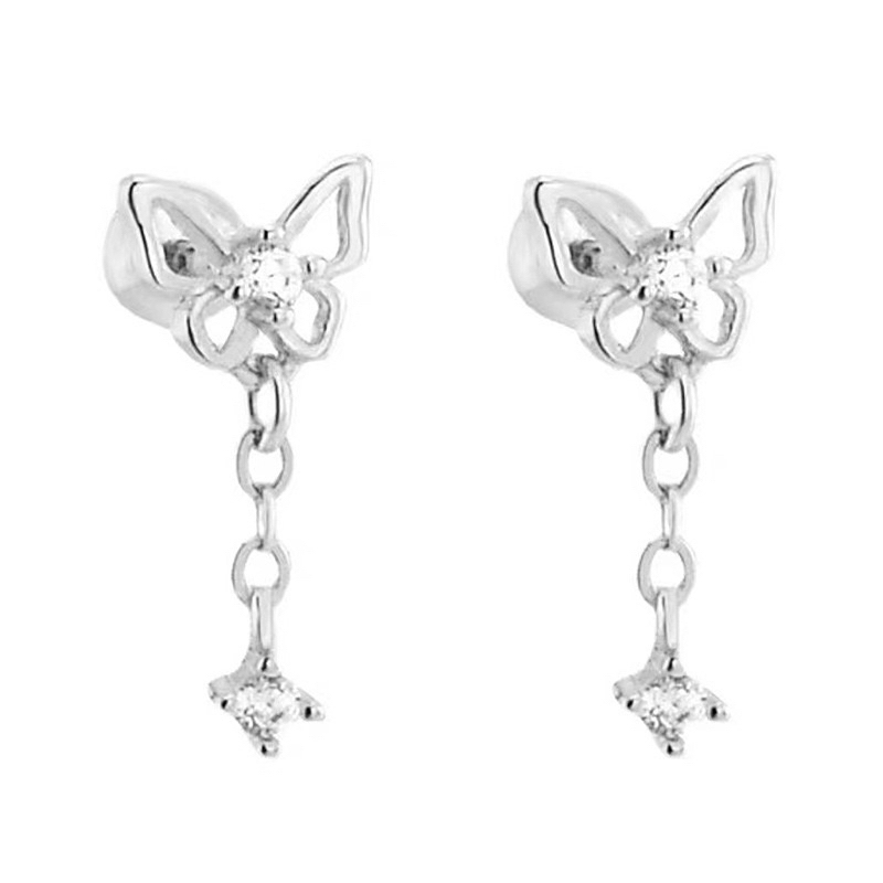 KHUYÊN TAI BƯỚM DÂY THẢ THÉP Y TẾ 316-L KHÔNG RỈ [1 chiếc]
