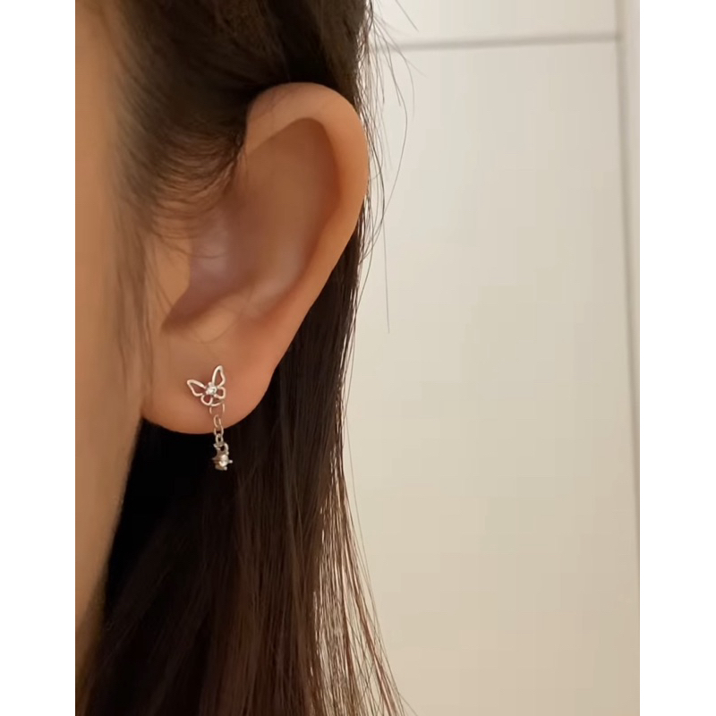 KHUYÊN TAI BƯỚM DÂY THẢ THÉP Y TẾ 316-L KHÔNG RỈ [1 chiếc]