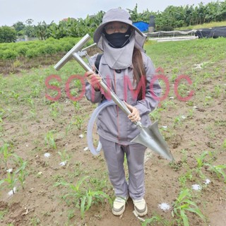 XẺNG BÓN PHÂN TỰ LẤP INOX SIÊU DÀY - (Loại 2 tay cầm) dụng cụ nông nghiệp, dụng cụ bón phân INOX