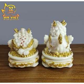 Cóc Ngậm Tiền Thiềm Thừ - Tỳ Hưu Phong Thủy Đá - Cao 15cm - Màu Trắng - CTH2415