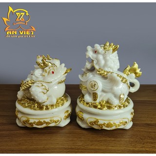 Cóc Ngậm Tiền Thiềm Thừ - Tỳ Hưu Phong Thủy Đá - Cao 15cm - Màu Trắng - CTH2415