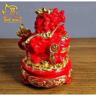 Cóc Ngậm Tiền Thiềm Thừ - Tỳ Hưu Phong Thủy Đá Đỏ - Cao 15cm - CTH2412