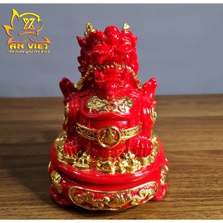 Cóc Ngậm Tiền Thiềm Thừ - Tỳ Hưu Phong Thủy Đá Đỏ - Cao 15cm - CTH2412