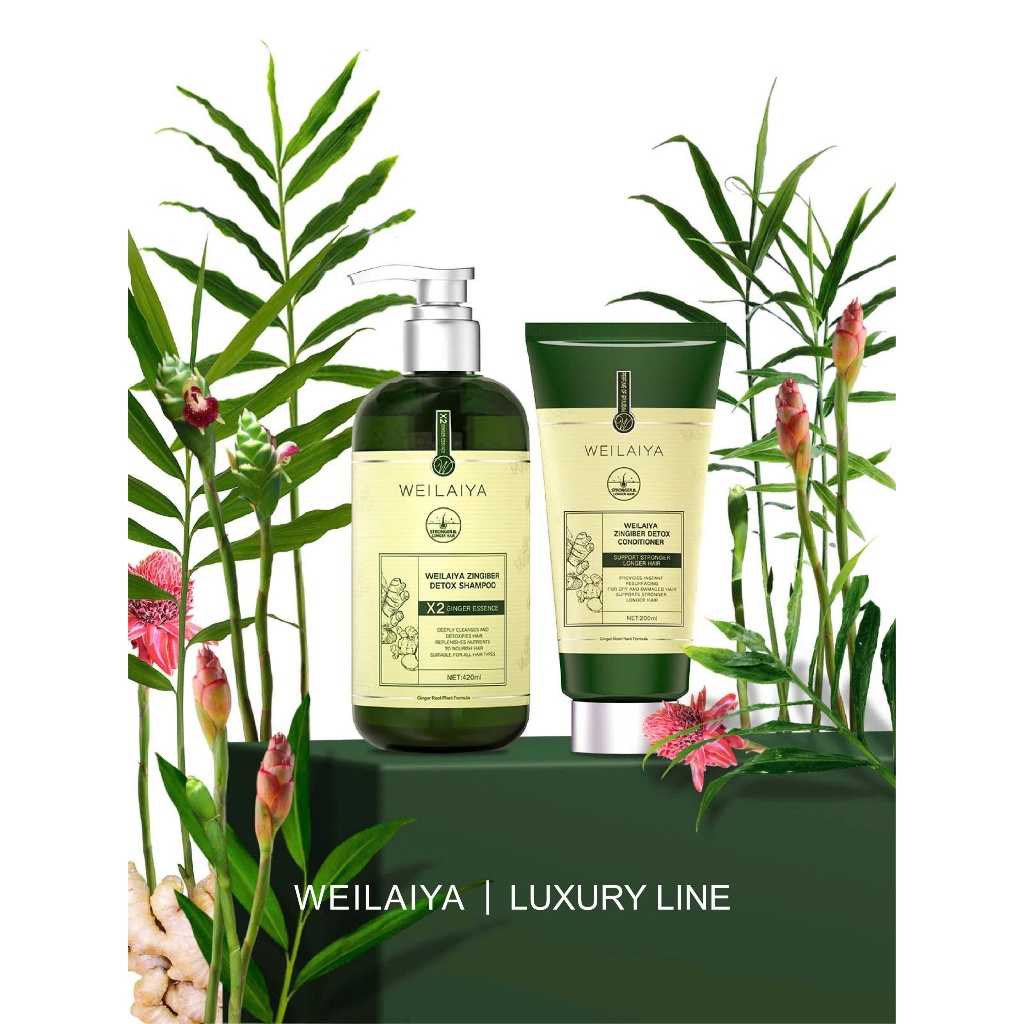 Dầu xả tóc thảo dược Weilaiya gừng giúp detox da đầu, giúp da đầu dễ chịu, hỗ trợ mái tóc khoẻ đẹp chai 200ml