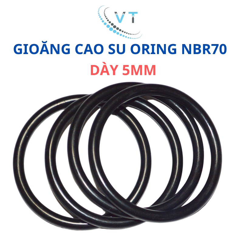 Gioăng cao su NBR70, oring, gioăng làm kín dày 5mm (đường kính ngoài 16mm - 30mm)