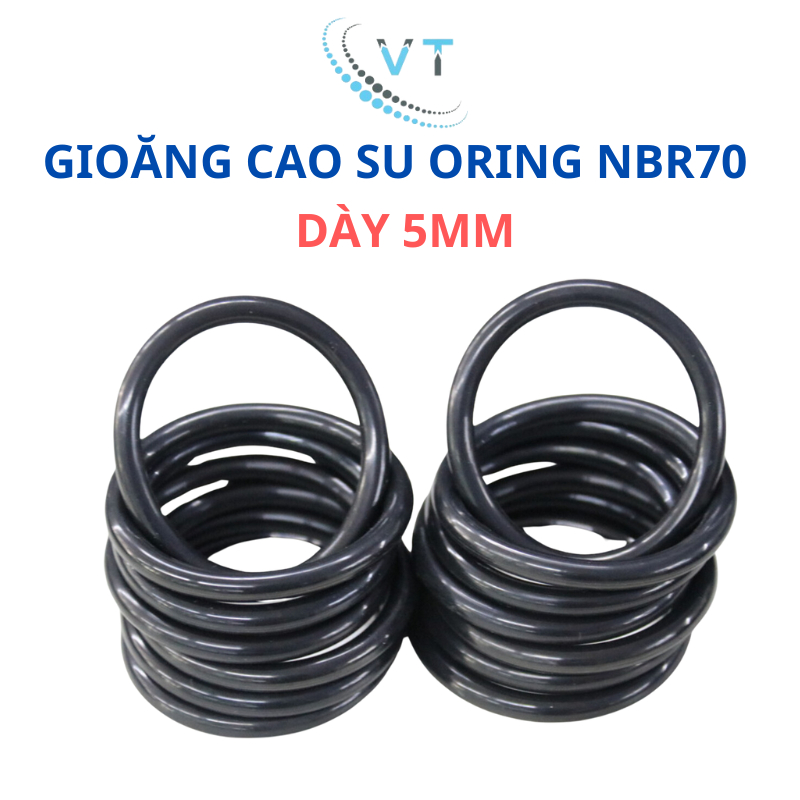 Gioăng cao su NBR70, oring, gioăng làm kín dày 5mm (đường kính ngoài 16mm - 30mm)