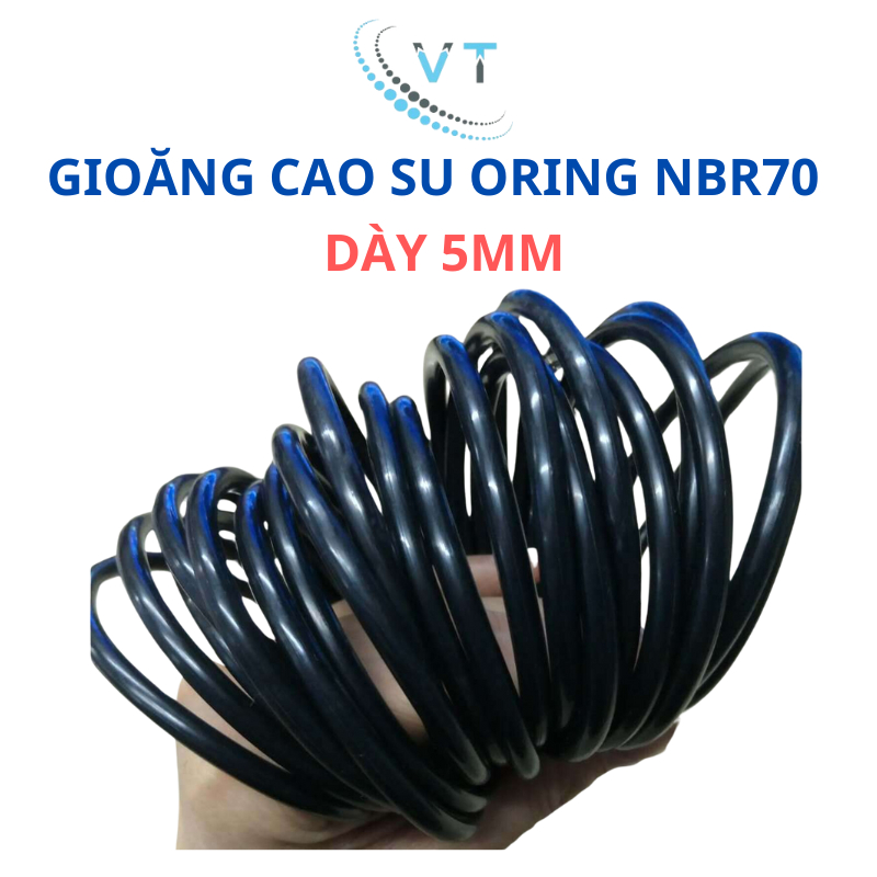 Gioăng cao su NBR70, oring, gioăng làm kín dày 5mm (đường kính ngoài 16mm - 30mm)