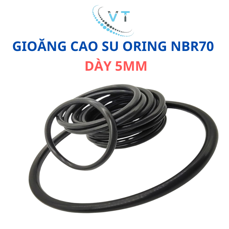 Gioăng cao su NBR70, oring, gioăng làm kín dày 5mm (đường kính ngoài 16mm - 30mm)