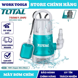< HỎA TỐC 24H > TOTAL Máy Bơm Chìm Nước Thải 750W/ 1HP TWP87506 - WWPFW03 MM2