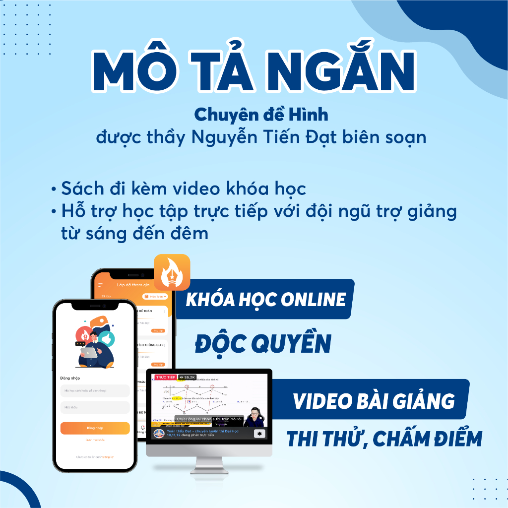 Ảnh 2K8: Sách Chinh Phục Từ A Đến Z Đạt Điểm Tối Đa Toán 11 Hình học biên soạn bởi thầy Nguyễn Tiến Đạt 1