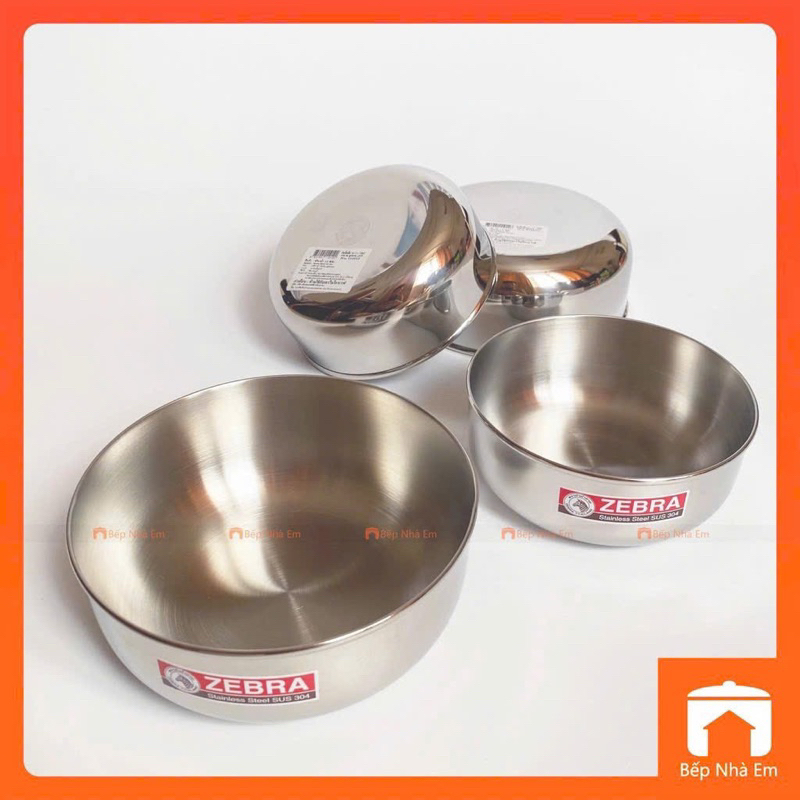 Tô Inox 304, Chén Inox 304 1 Lớp ZEBRA 12cm và 14cm Cao Cấp - Hàng Nhâp ...
