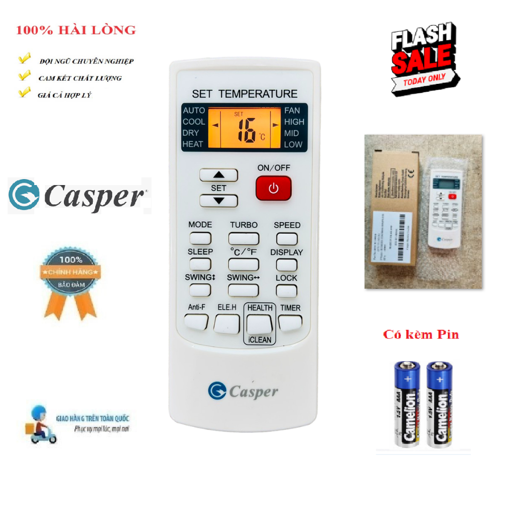 Remote Điều khiển điều hòa Casper HÀNG CHÍNH HÃNG MỚI CÓ ĐÈN NỀN MÀN ...