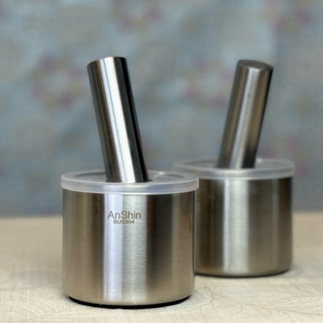 SET CỐI CHÀY BẰNG INOX - Bộ Cối Chày, Chày Cối Bằng Inox Cầm Tay Siêu Tiện Lợi - MÃ: CHAYCOI297