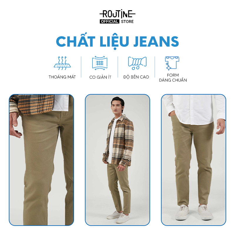 Quần Jean Nam Trơn Form Slim Crop - Routine 10F22DPA017 | Shopee Việt Nam