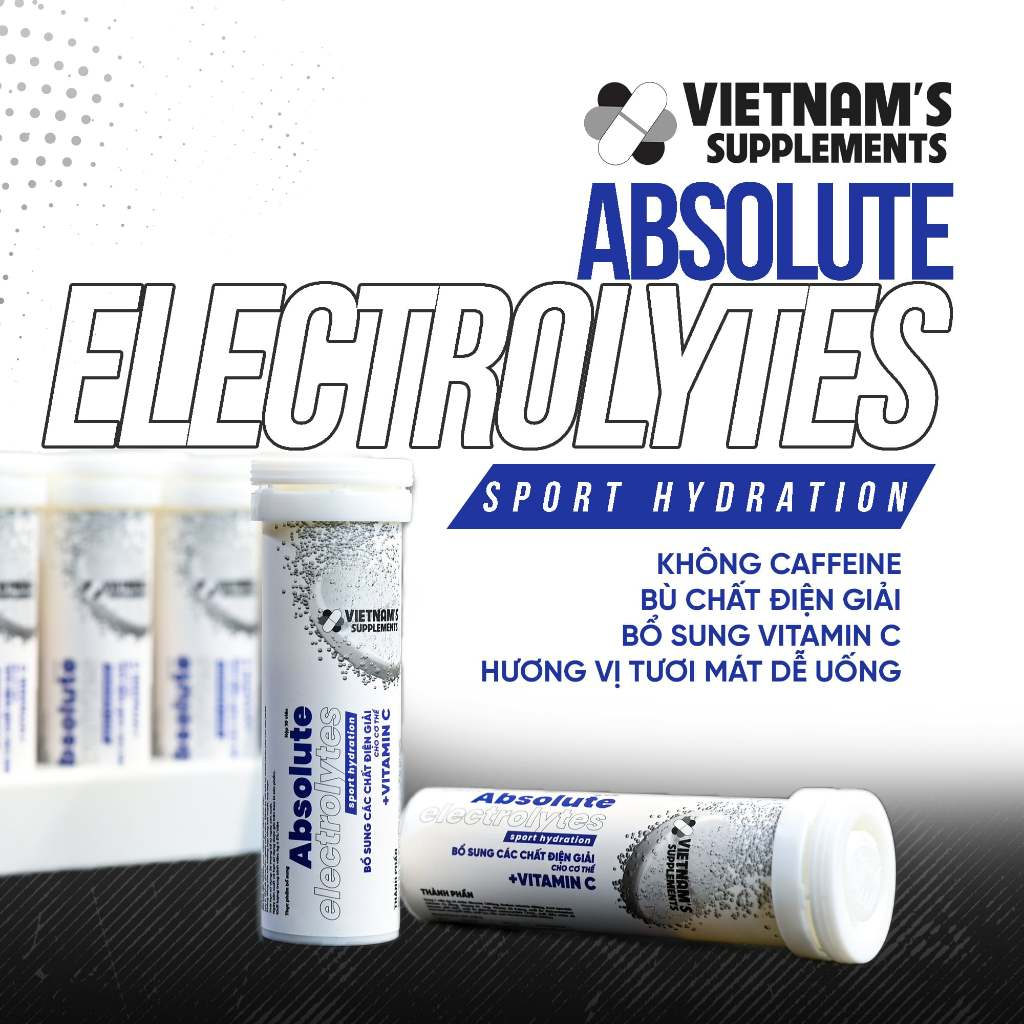 Viên sủi bổ sung các chất điện giải và vitamin C Absolute Electrolytes ...