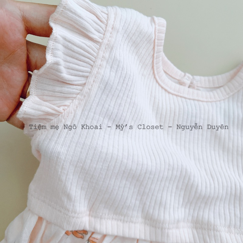 [MD142]Body váy cánh tiên hoạ tiết chuồn chuồn xinh cho bé yêu