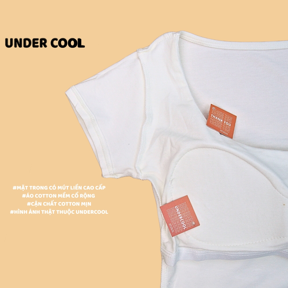 Áo Thun Nữ Cộc Tay UNDERCOOL Có Sẵn Đệm Ngực Form Ôm Body Tôn Dáng 4 Màu Trẻ Trung ACT21
