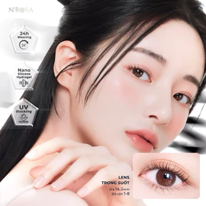 Lens cận trong suốt N’Rosa 💥HÀNG CAO CẤP💥 Kính áp tròng không màu có độ từ 1-10, công nghệ khoá ẩm cho mắt cực kỳ êm ái