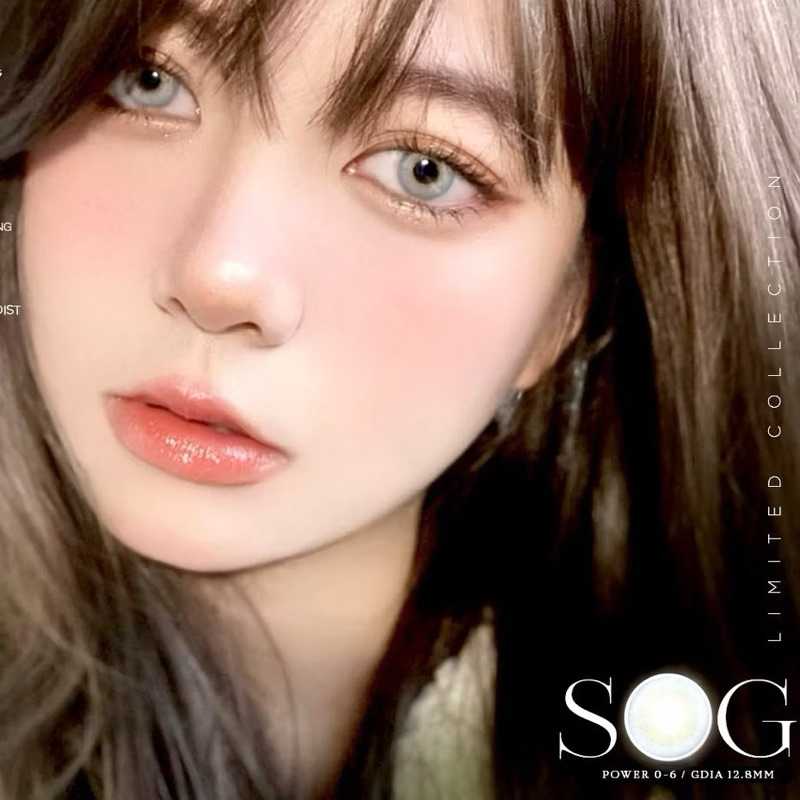 Lens cận SOG màu xám tây sáng 💥HÀNG CAO CẤP💥 Kính áp tròng Hàn Quốc có độ cận (0-6), độ ẩm cao cho mắt nhạy cảm
