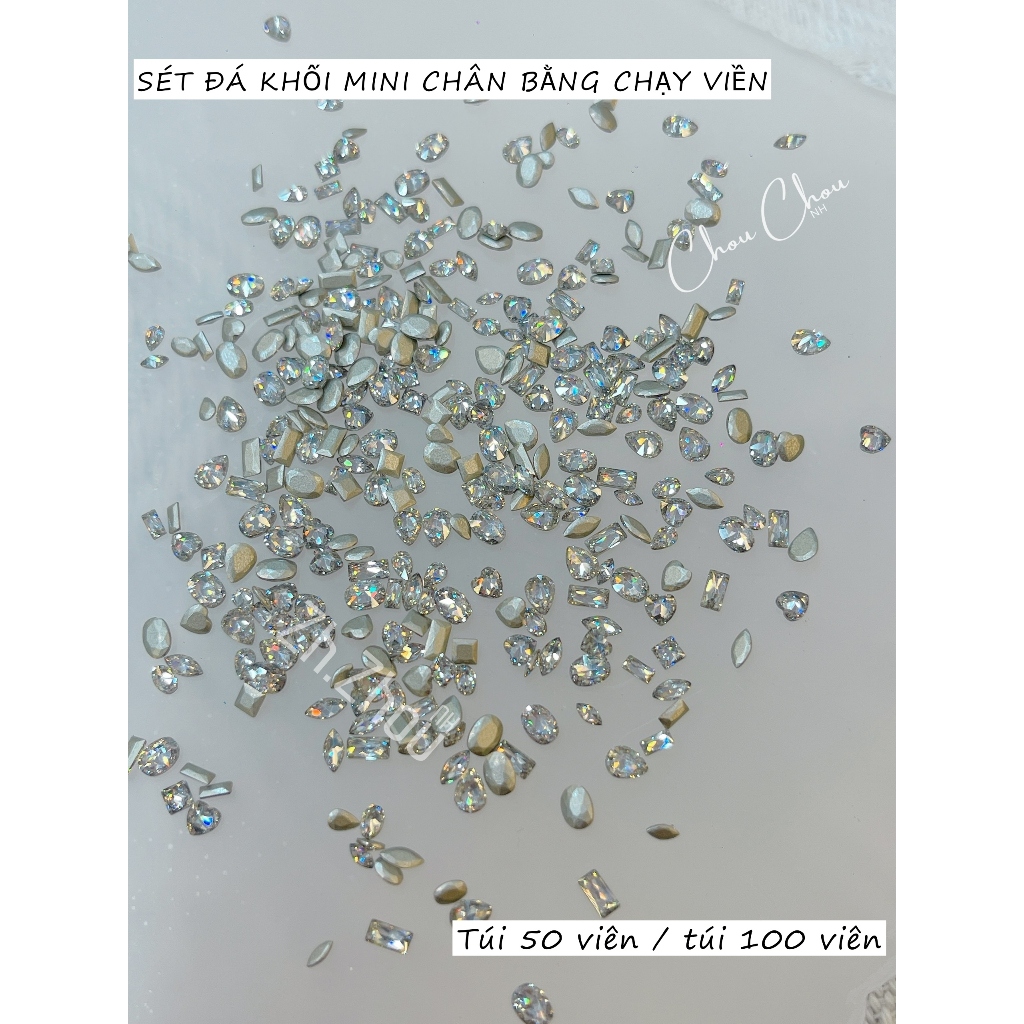 Đá khối chân bằng mini chạy viền,Set đá khối mini  CHÂN BẰNG cao cấp( set 100v) phụ kiện nail chính hãng cao cấp