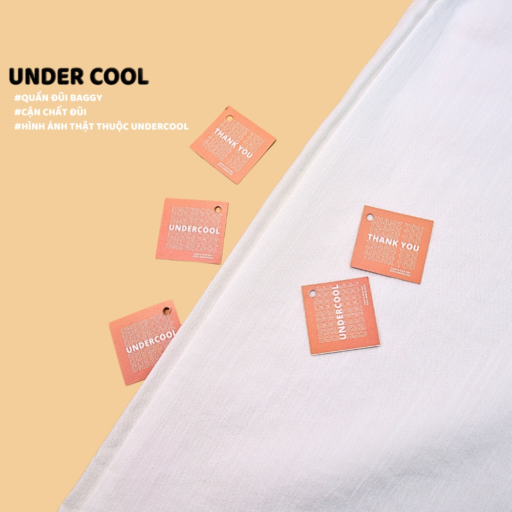 Quần Baggy Dài Đũi ống rộng Nữ UNDERCOOL Cạp Chun Chất Đũi Dáng Baggy Trẻ Trung QD10