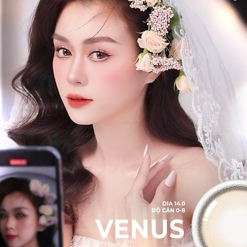 Lens cận nâu tây Venus Brown 💥HÀNG CAO CẤP💥 Kính áp tròng có độ cận (0-6) màu nâu thời thượng cho cô nàng cá tính