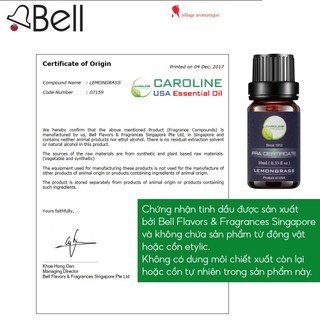 Tinh Dầu Thiên Nhiên CAROLINE Hương Sả Chanh Chai 10/50/100ml - Xông Thơm Phòng - Đuổi Muỗi Hiệu Quả