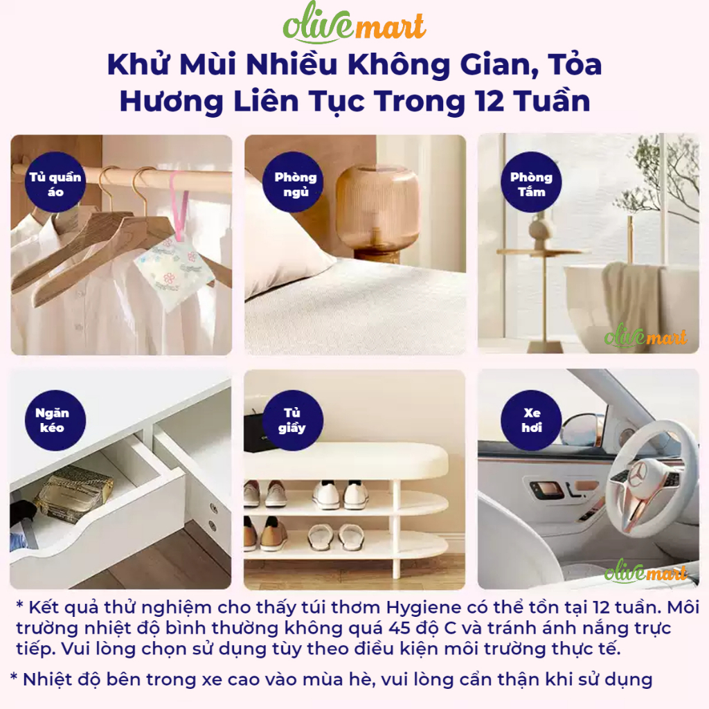 Túi Thơm Để Tủ Quần Áo Hygiene Thái Lan Hương Hoa Thơm Phòng Treo Xe Phòng Ngủ Loại Bỏ Ẩm Mốc