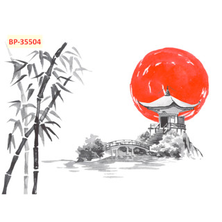 Tranh VẢI LỤA KIM SA NHẬT BẢN, decor quán sushi, quán trà Nhật tặng keo và dụng cụ dán