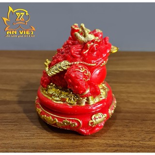 Cóc Ngậm Tiền Thiềm Thừ - Tỳ Hưu Phong Thủy Đá - Cao 12cm - Màu Đỏ - CTH2410